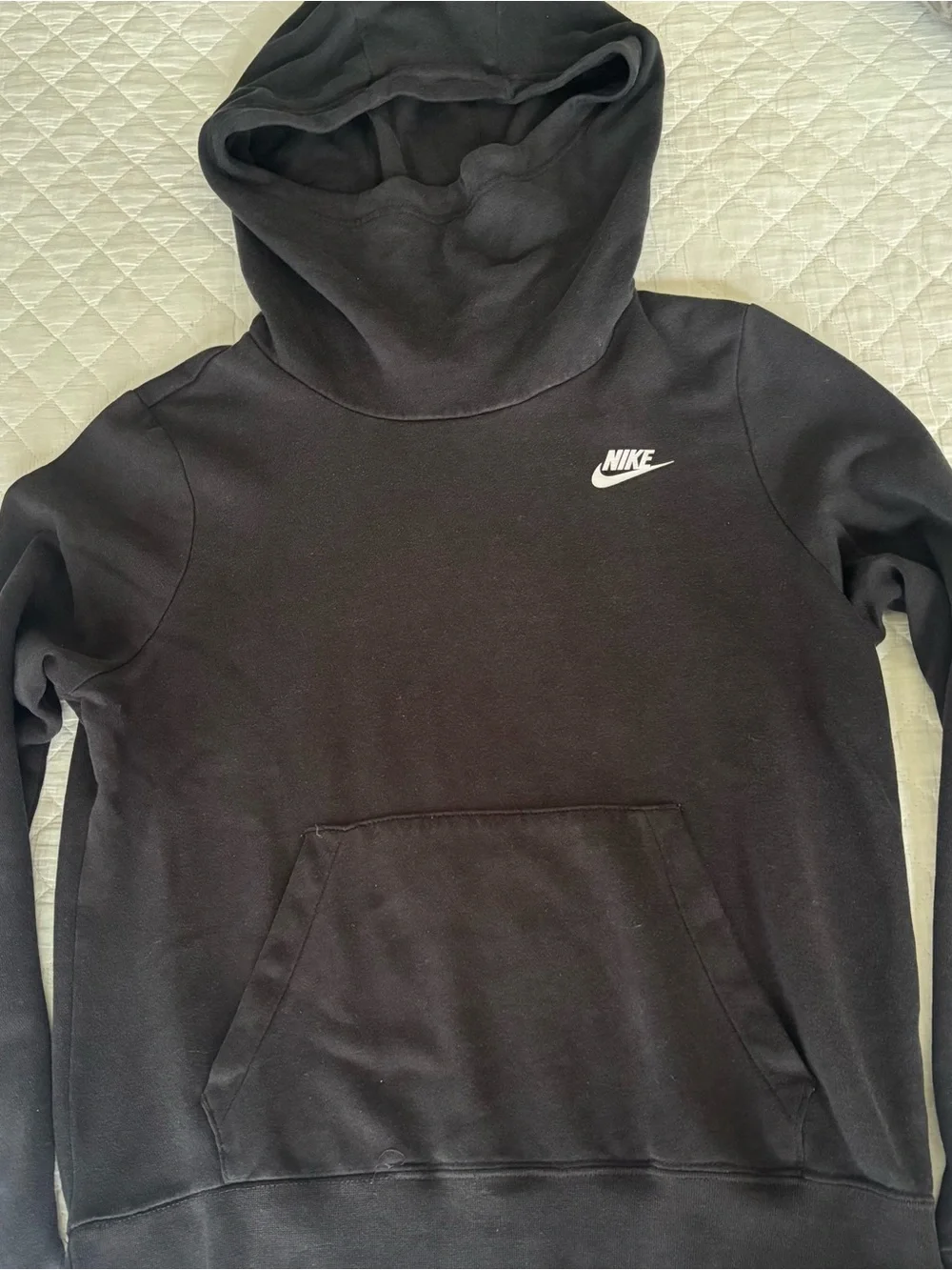 Nike Black Pullover Hoodie with White Swoosh Label